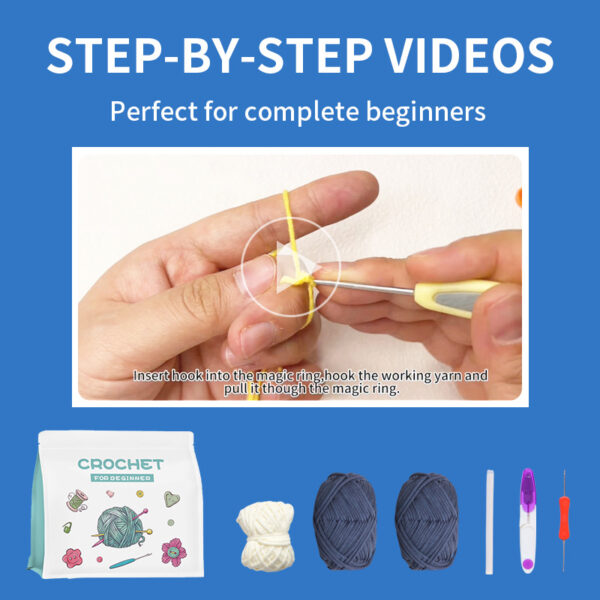 主图-09 Crochet material kit for making DIY woolen knitting toy dolls.