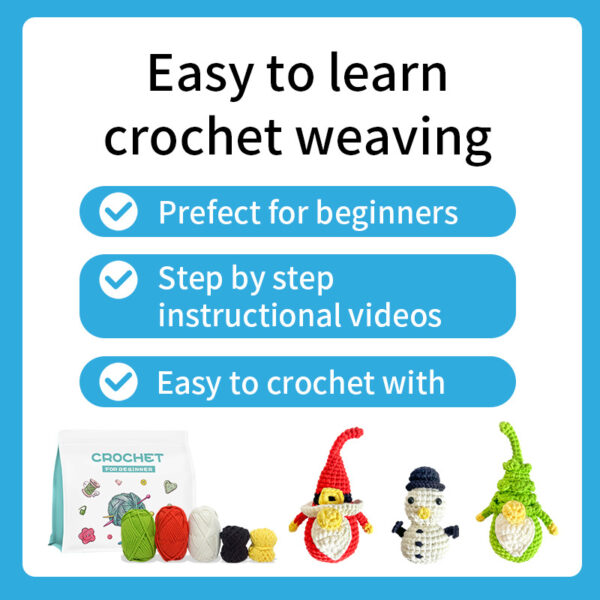 主图-09 Christmas new product crochet material pack for DIY hand-knitted thick thread doll crafting