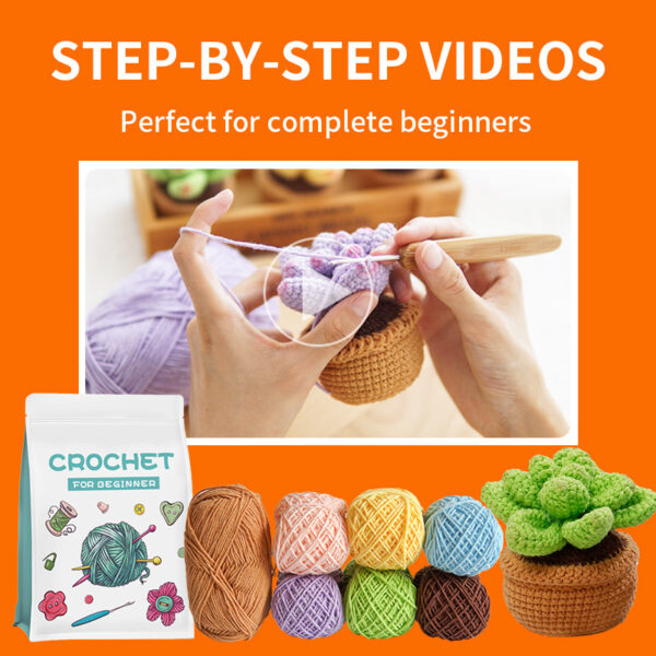 Handmade DIY succulent potting material pack - Knitted with wool - Desktop decorative item