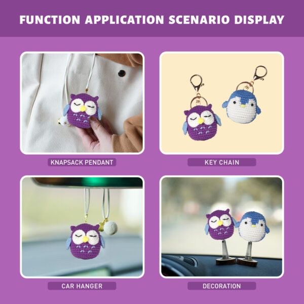 主图-09 Crochet kit - A material package for making a doll, an owl, and a combined toy and hat. Ideal for DIY hand weaving.