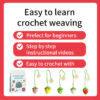 Crochet material kit for beginners' DIY wool craft set - small flower pendant