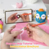 主图-10 Crochet material pack for making doll knitting DIY craft - handmade owl in powder blue color