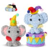 New crochet kit material pack - doll mini small elephant - without fork - stuffed cotton - handcrafted - DIY - knitting