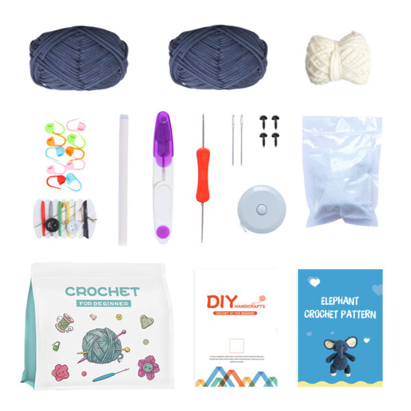 主图-10 Crochet material kit for making DIY woolen knitting toy dolls.