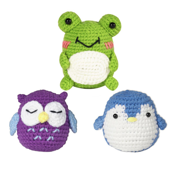 主图-10 Crochet kit - A material package for making a doll, an owl, and a combined toy and hat. Ideal for DIY hand weaving.