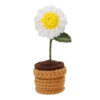 Handmade DIY potting material package with wool yarn and knitting needles - small flower decorative item
