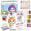 New rabbit doll wool felt plush toy DIY crafting kit for gift hanging decoration