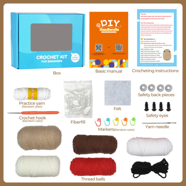 Crochet kit, material pack, doll beaver, handicraft DIY, weaving