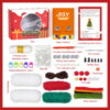 New wool knitting kit set with materials package - Christmas snowman combination - Handmade DIY knitting with knitting needles