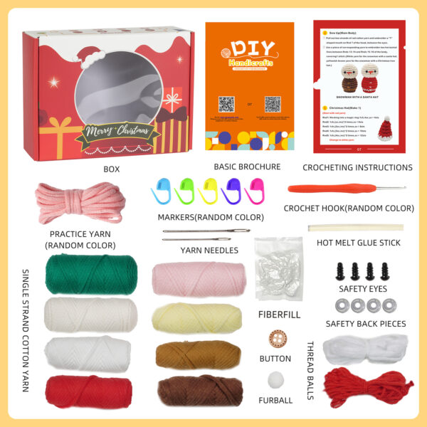 New wool knitting kit set for Christmas costume doll material package for handcrafted DIY weaving of cute ornaments