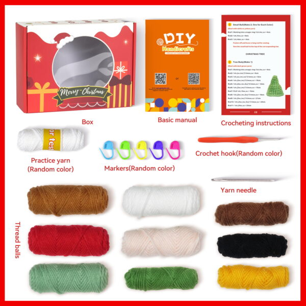 Yarn crochet kit, material package, Christmas finger puppet doll, handicraft DIY