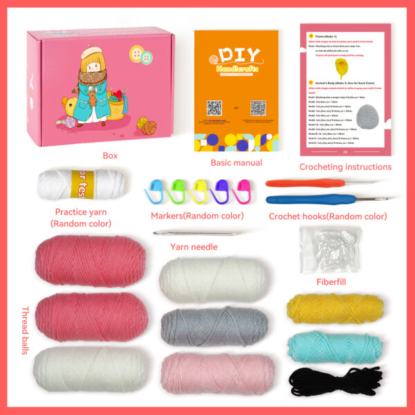 Crochet kit, material pack, doll birthday party, handicraft DIY knitting