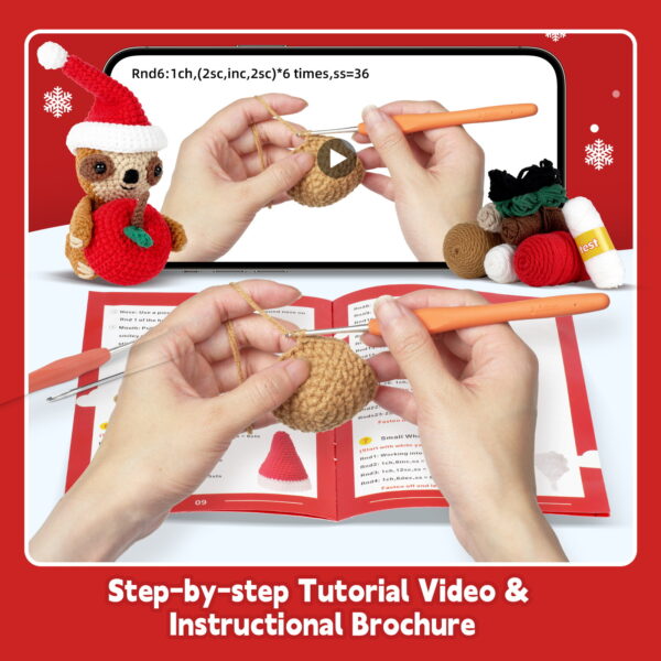 New crochet kit material pack doll Christmas tree sloth handmade DIY knitting Christmas