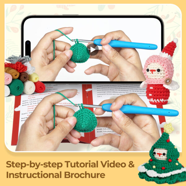 New wool knitting kit set for Christmas costume doll material package for handcrafted DIY weaving of cute ornaments