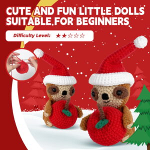 主图-09 New crochet kit material pack doll Christmas tree sloth handmade DIY knitting Christmas