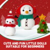 New wool knitting kit set with materials package - Christmas snowman combination - Handmade DIY knitting with knitting needles