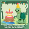 New crochet kit material pack, doll's birthday turtle, handmade DIY knitting, Christmas wool thread