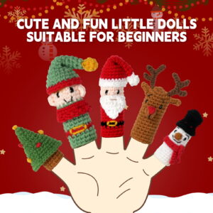 Yarn crochet kit, material package, Christmas finger puppet doll, handicraft DIY