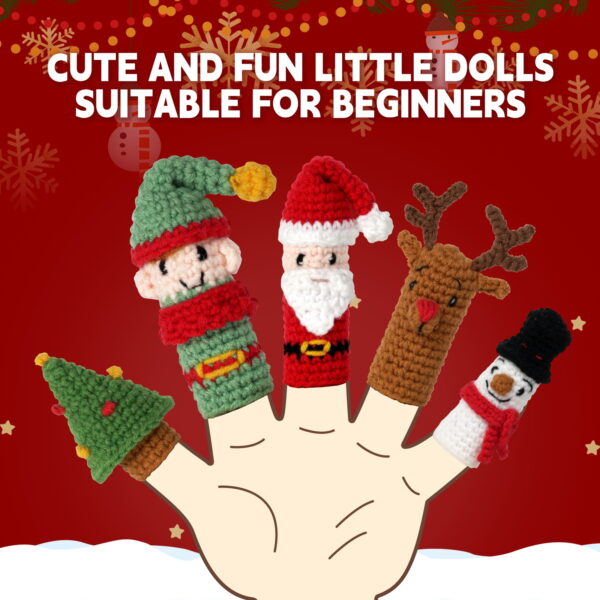 Yarn crochet kit, material package, Christmas finger puppet doll, handicraft DIY