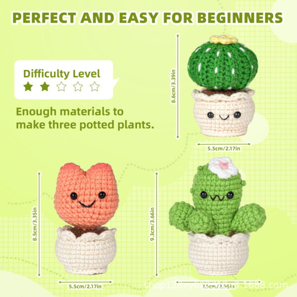 New handmade DIY crochet material pack for creating plant pot ornaments with wool yarn and crochet wool balls