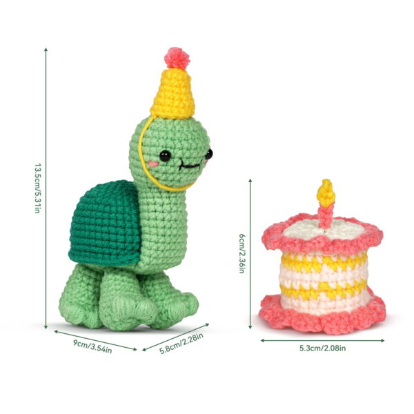 New crochet kit material pack, doll's birthday turtle, handmade DIY knitting, Christmas wool thread