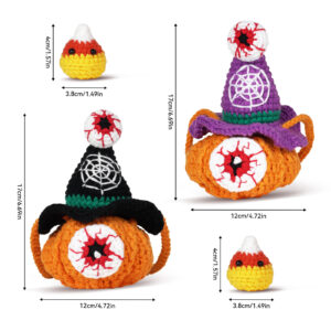 主图-10 New crochet kit material pack, decorative item, Halloween pumpkin backpack, handmade DIY, knitting, Christmas