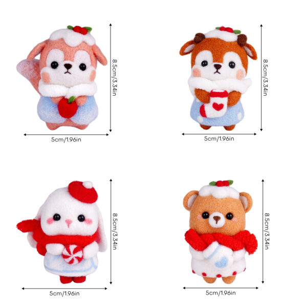 New wool felt DIY kit for handicrafts - Snowy Elephant Pendant as a gift