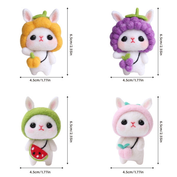 New rabbit doll wool felt plush toy DIY crafting kit for gift hanging decoration