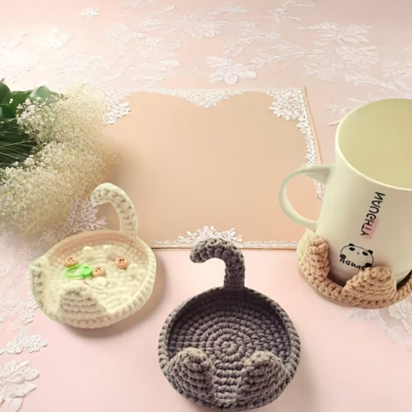 主图-03 3-piece bear-shaped coasters DIY hand-knitting material pack