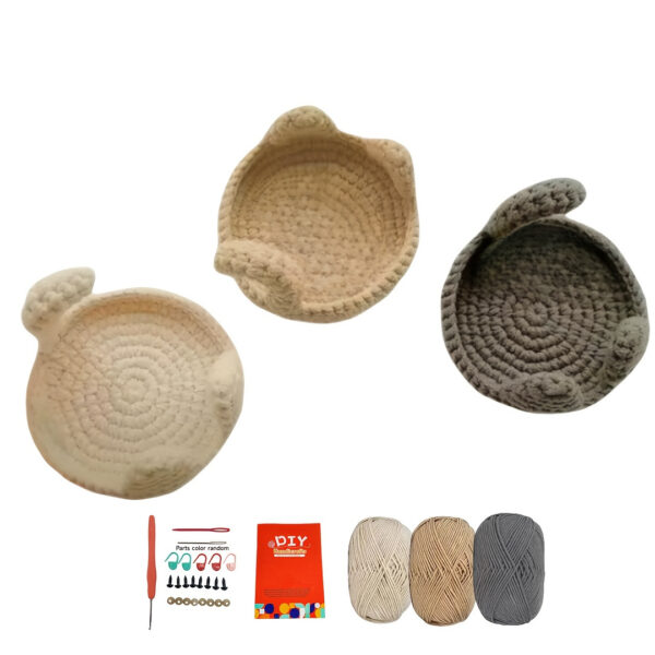 主图-05 3-piece bear-shaped coasters DIY hand-knitting material pack