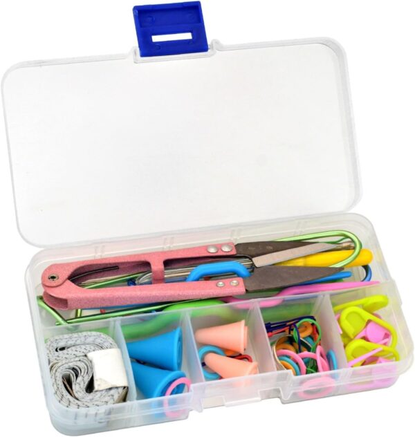 Complete Knitting Tools Kit in Portable Case – 15-Piece Essential Accessories Set with Stitch Markers, Needles, Gauge & More | Perfect Gift for Beginner & Experienced Knitters
