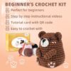 Polar & Brown Bears Crochet Kit for Beginners - Complete Starter Set with Easy Yarn & Step-by-Step Video | Learn to Crochet, Perfect Holiday & Birthday Gift for Adults