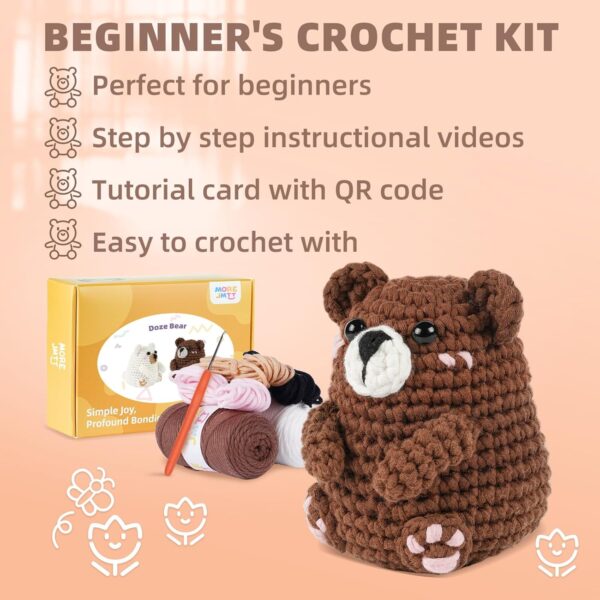 Polar & Brown Bears Crochet Kit for Beginners - Complete Starter Set with Easy Yarn & Step-by-Step Video | Learn to Crochet, Perfect Holiday & Birthday Gift for Adults