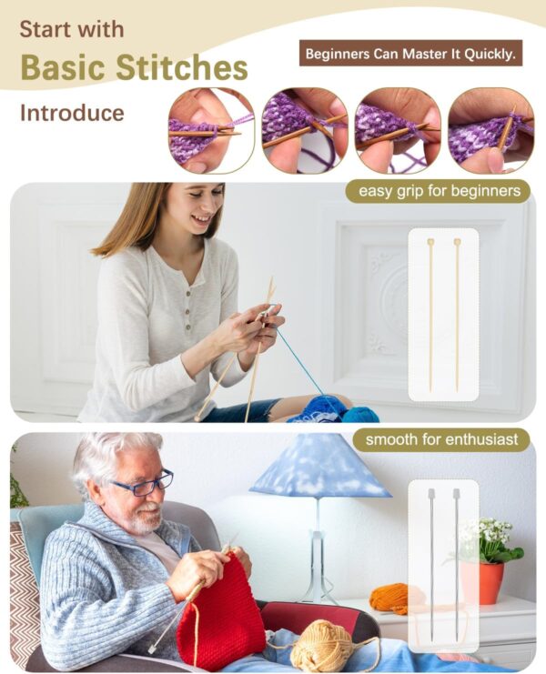 Katech Beginner Knitting Kit for Adults – Complete Starter Set for Hat, Scarf & Mittens | Includes Step-by-Step Guide + All Tools & Yarn