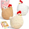 71EQZiIP7TL._AC_SL1500_ Chicken Crochet Kit for Beginners – 3PCs Amigurumi Starter Kit for Adults with Video Tutorials | Includes 40% Extra Yarn, Complete Tools & Step-by-Step Guide | Perfect DIY Gift & Hobby Set