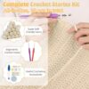 Easy Crochet Blanket Kit for Beginners with Soft Chenille Yarn & Video Tutorial – Complete Beginner Crochet Set | Khaki