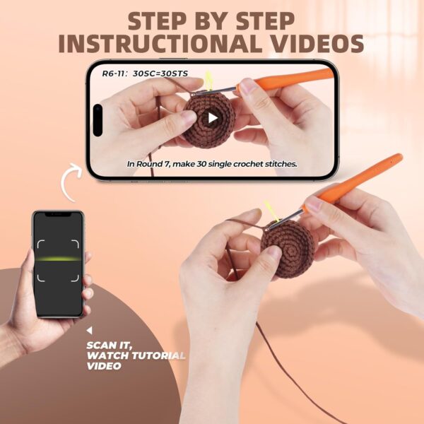 Polar & Brown Bears Crochet Kit for Beginners - Complete Starter Set with Easy Yarn & Step-by-Step Video | Learn to Crochet, Perfect Holiday & Birthday Gift for Adults