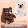 Polar & Brown Bears Crochet Kit for Beginners - Complete Starter Set with Easy Yarn & Step-by-Step Video | Learn to Crochet, Perfect Holiday & Birthday Gift for Adults
