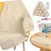 Easy Crochet Blanket Kit for Beginners with Soft Chenille Yarn & Video Tutorial – Complete Beginner Crochet Set | Khaki