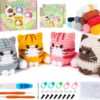 81O-umJEFHL._AC_SL1500_ 4 PCS Cat Crochet Kit for Beginners – Complete Learn-to-Crochet Set with Step-by-Step Videos, Yarn & Tools | DIY Animal Craft Gift for Adults & Cat Lovers