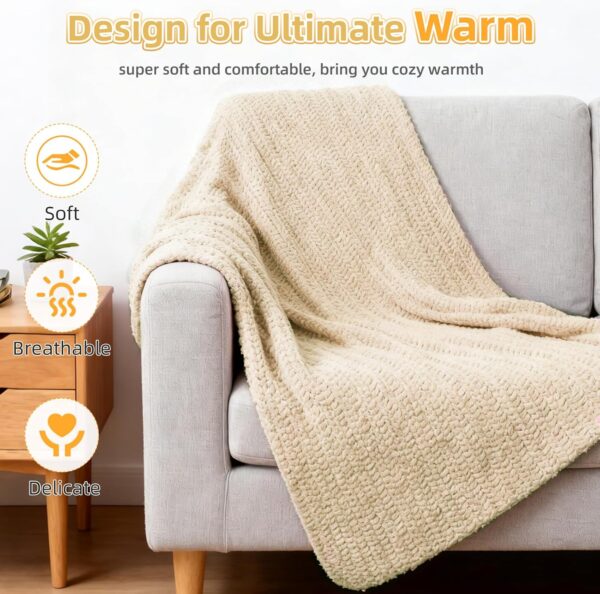 Easy Crochet Blanket Kit for Beginners with Soft Chenille Yarn & Video Tutorial – Complete Beginner Crochet Set | Khaki