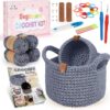 81vCt-1LW1L._AC_SX679_ 27-Piece Crochet Basket Starter Kit for Beginners | Complete Knitting & Crochet Set with Yarn, Hook, Tools & Illustrated Guide | DIY Storage Basket Making Kit for Home Deco