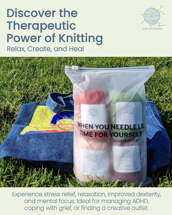 Flora Cotton Washcloth Knitting Kit for Beginners | Complete Starter Set with 100% Cotton Yarn, Circular Needles & Video Tutorials | Mindful Crafting & Relaxation Gift