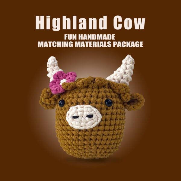 O1CN014rs5Rp1TEoCDE75cI_!!2219055272351-0-cib Highland Cow Crochet Material Pack - Handmade DIY Knitting Kit