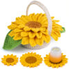 New crochet material pack - Sunflower coasters from the Plant Series - Handmade DIY practical desktop decor items