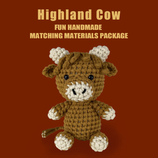 O1CN018jHOZG1TEoBEPcZp0_!!2219055272351-0-cib Highland Cow Crochet Material Pack - Handmade DIY Knitting Kit