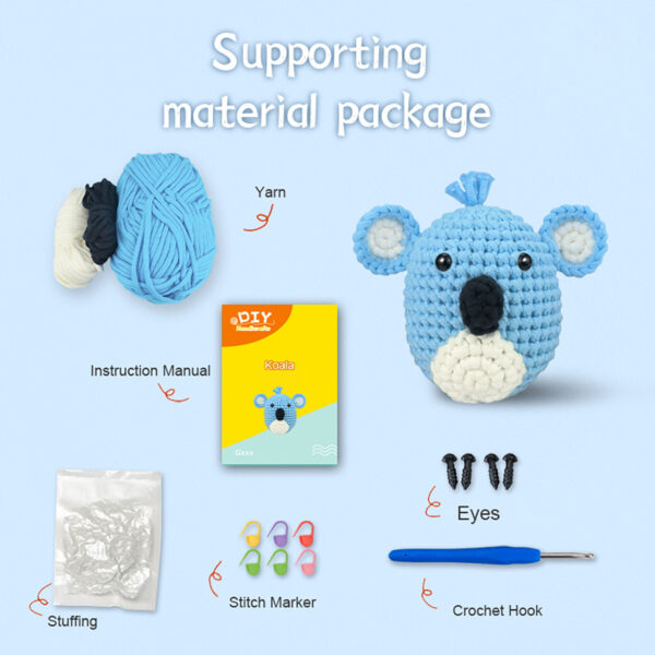 Crochet knitting material pack - Cute koala crochet DIY material pack