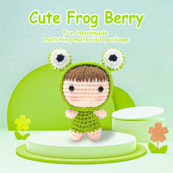 Crochet Material Pack - Little Frog - Handmade Knitting - Crochet DIY Gift - Cute Decorative Piece Material Pack