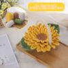 New crochet material pack - Sunflower coasters from the Plant Series - Handmade DIY practical desktop decor items