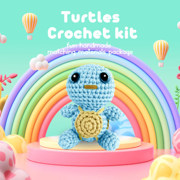 O1CN01KEu7KQ1TEoAoaCwog_!!2219055272351-0-cib Cute Turtle Crochet Material Pack - Crochet Doll Handmade DIY Materials Pack